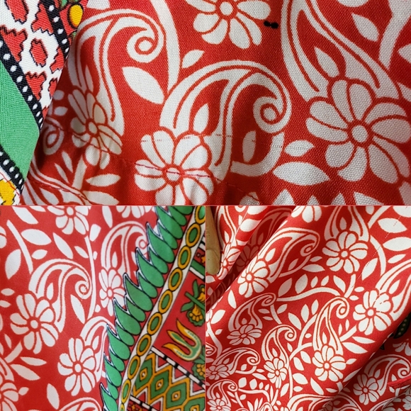 Laddi Red & Green African Dashiki Caftan - Picture 7 of 8